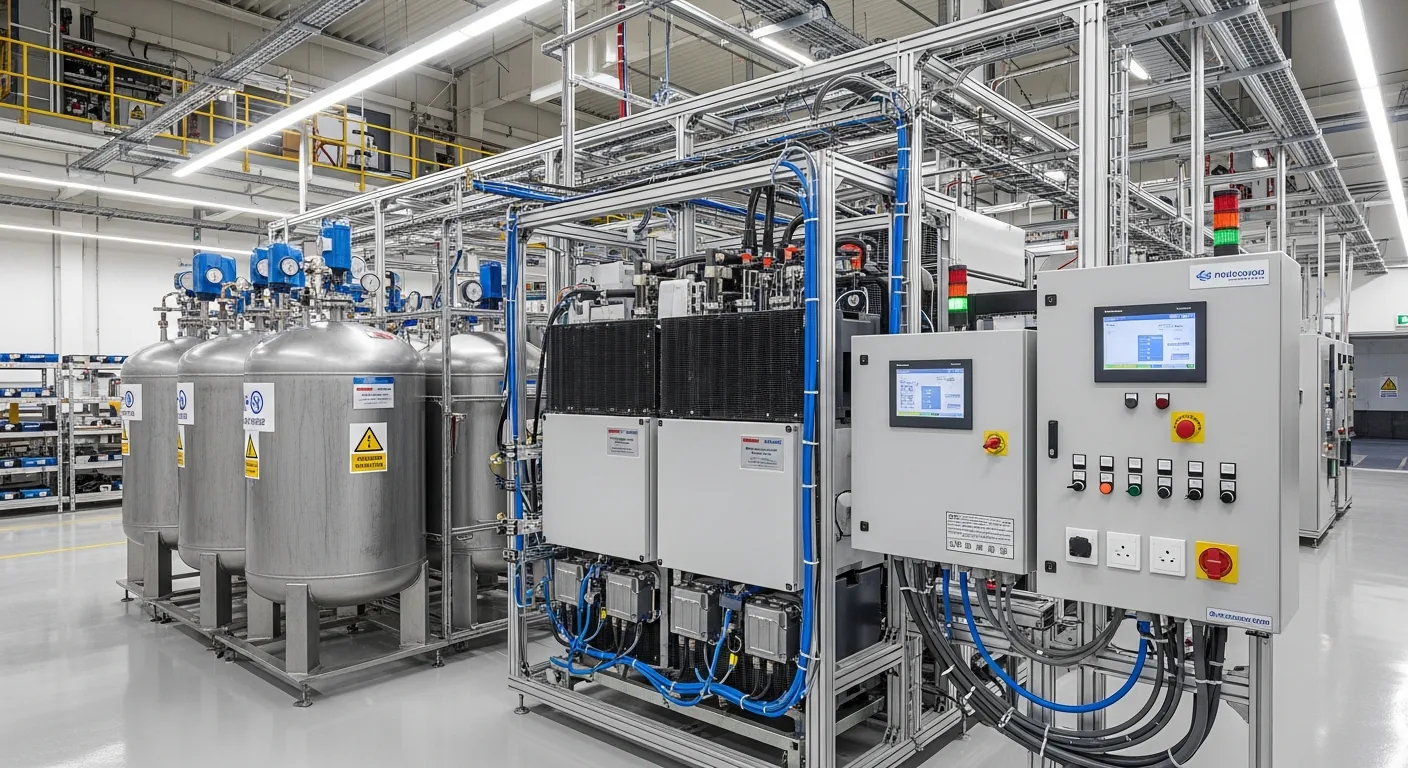 Hydrogen fuel cell installation at industrial site